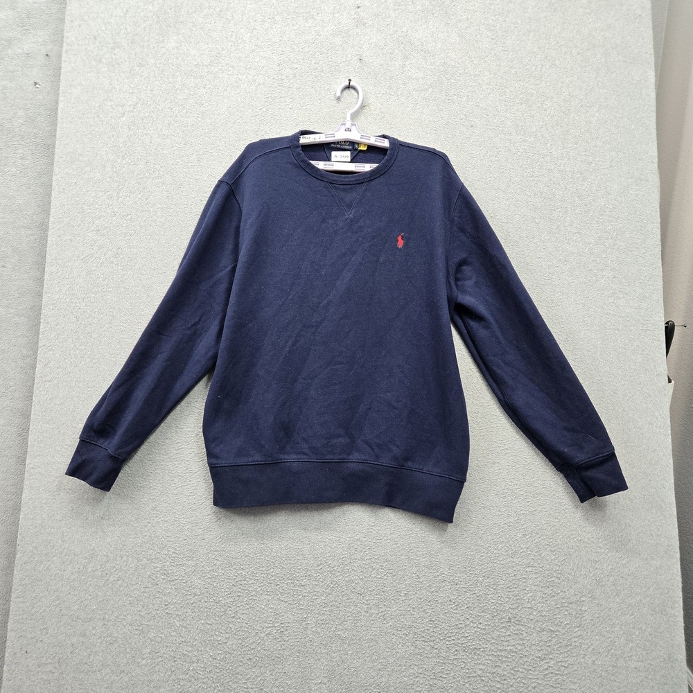Polo Ralph Lauren Men Sweatshirt L Navy Blue Embroidered Logo All Seasons